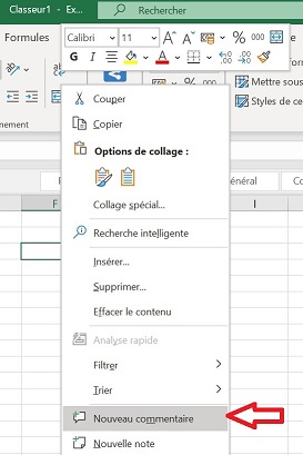 Commentaire excel